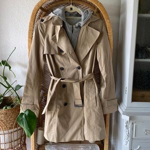 Zara tench coat with removable hoodie